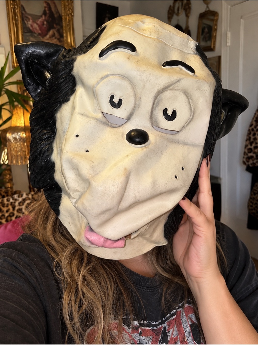 Vintage Cartoon Wolf Dog Latex Halloween Mask Costume Prop